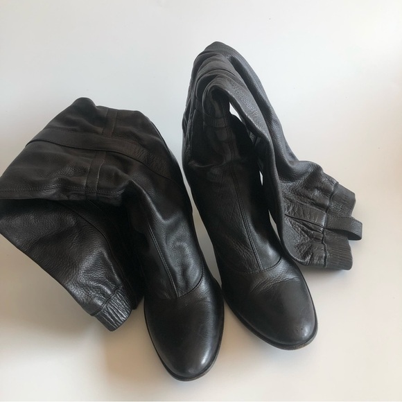 Nine West Leather Pull On Knee High Boots - Picture 10 of 16